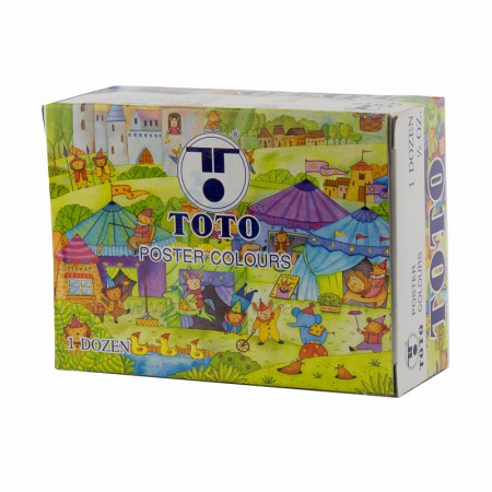 (แพ็ค 12 ขวด) สีโปสเตอร์ 1/2 OZ สีส้ม TOTO