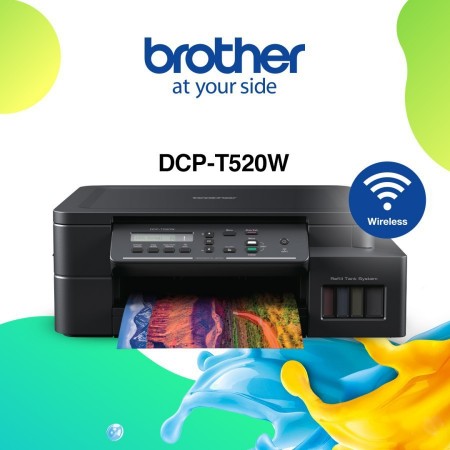 เครื่องพิมพ์มัลติฟังก์ชันอิงค์แท็งก์ พร้อมการสั่งพิมพ์ไร้สาย Brother DCP-T520W ALL-IN-ONE (Wifi) Inkjet Printer Multifunction 