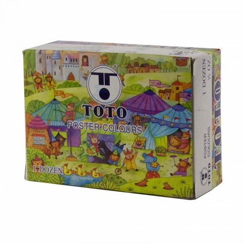 (แพ็ค 12 ขวด) สีโปสเตอร์ 1/2 OZ สีชมพู TOTO